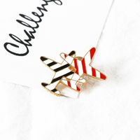 Fashion Japanese And Korean Style Small Aircraft Striped Oil Drop Alloy Brooch Nhdp157504 main image 8
