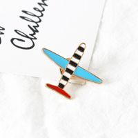 Fashion Japanese And Korean Style Small Aircraft Striped Oil Drop Alloy Brooch Nhdp157504 main image 9