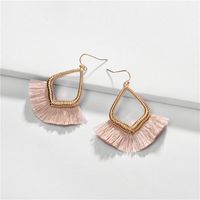 Alloy Hollow Drop Cotton Thread Ear Fringed Fan-shaped Earrings Nhlu157513 main image 9