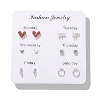 New Alloy Heart-shaped Pearl Earrings Set Nhjq157545 main image 5