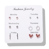 New Alloy Heart-shaped Pearl Earrings Set Nhjq157545 main image 8