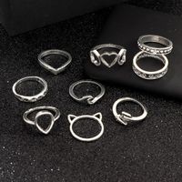 Cute Fashion Love Cat Ring Silver Suit Nhnz157549 main image 5
