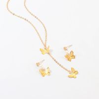 Simple And Stylish Alloy Butterfly Necklace Earrings Set Nhnz157555 main image 4