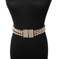 Alloy Pearl Waist Chain Fashion Diamond Belt Nhjq157561 main image 4