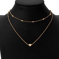 Fashion Copper Heart Multi-layer Clavicle Chain Necklace Nhpj157481 sku image 11