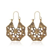Fashion Ethnic Style Antique Carved Openwork Earrings Nhdp157482 sku image 1