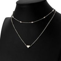 Fashion Copper Heart Multi-layer Clavicle Chain Necklace Nhpj157481 sku image 12