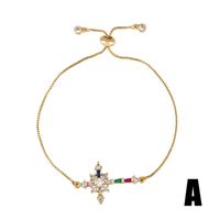 Fashion Cross Scepter Artificial Gemstone Gold-plated Bracelet Nhas157497 sku image 2