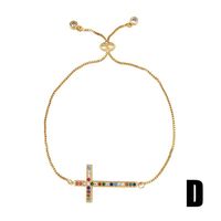 Fashion Cross Scepter Artificial Gemstone Gold-plated Bracelet Nhas157497 sku image 1