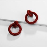 Round Bead Woven Color Earrings Nhlu157514 sku image 1