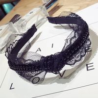 Lace Gauze Fabric Middle Knot Knotted Wide-brimmed Headband Nhsm157634 main image 5