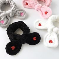 Simple Wild Embroidery Red Little Love Rabbit Ears Hair Band Nhof157671 main image 3