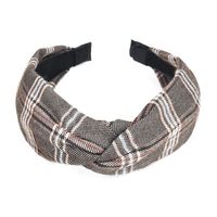 Korean Version Of The Houndstooth Fabric Knotted Wide-brimmed Headband Nhof157704 main image 5