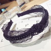 Lace Gauze Fabric Middle Knot Knotted Wide-brimmed Headband Nhsm157634 sku image 1