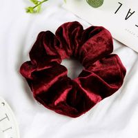 Koreanische Haarschmuck High-end Gold Samt Haar Ring Einfarbige Große Platte Haar Kopf Blume Kopfs Eil Erwachsene Verletzen Nicht Haar Gummiband Großhandel sku image 2