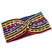 Rainbow Stripe Knit Pearl Hair Band Nhdm157837 main image 6
