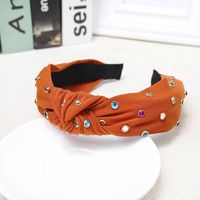 Solid Color Fabric Knotted Color Diamond Headband Nhdm157845 main image 9