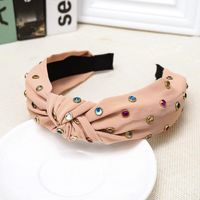 Solid Color Fabric Knotted Color Diamond Headband Nhdm157845 main image 11