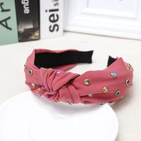 Solid Color Fabric Knotted Color Diamond Headband Nhdm157845 main image 12