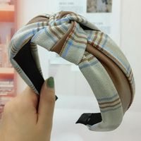 New Plaid Stitching Pu Fabric Headband Nhrh157851 main image 5