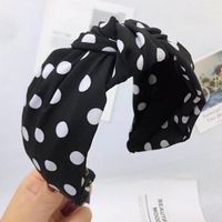 Simple Tissu Polka Dot Épingle À Cheveux Avec Large Bord Bandeau Femmes De Style Coréen Noeud Dans Le Milieu Bandeau Adulte Coiffe En Gros main image 2