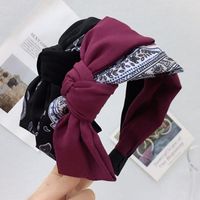 2021 Japonais Et Coréen Nouveau Simple Contraste Couleur Grand Arc Bandeau Rétro Large-à Larges Bords Se Laver Le Visage Bande De Cheveux Mignon Cheveux Accessoires main image 2