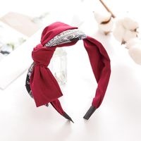 2021 Japonais Et Coréen Nouveau Simple Contraste Couleur Grand Arc Bandeau Rétro Large-à Larges Bords Se Laver Le Visage Bande De Cheveux Mignon Cheveux Accessoires main image 11