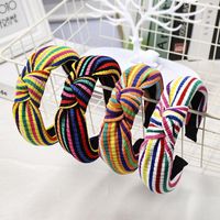 New Striped Color Matching Knotted Headband Nhdm157901 main image 2