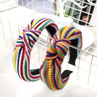 New Striped Color Matching Knotted Headband Nhdm157901 main image 3
