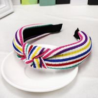 New Striped Color Matching Knotted Headband Nhdm157901 main image 9