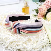 Sweet Rainbow Stripes Knotted Mesh Headband Nhdm157908 main image 5