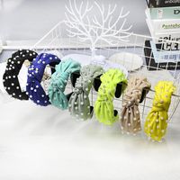 Nail Pearl Knotted Solid Color Sweet Fabric Headband Nhdm157912 main image 1