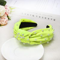 Nail Pearl Knotted Solid Color Sweet Fabric Headband Nhdm157912 main image 7