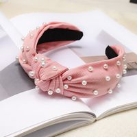 Nail Pearl Knotted Solid Color Sweet Fabric Headband Nhdm157912 main image 9