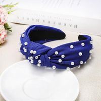 Nail Pearl Knotted Solid Color Sweet Fabric Headband Nhdm157912 main image 12