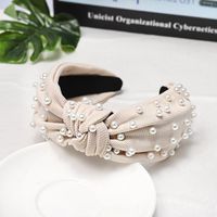 Nail Pearl Knotted Solid Color Sweet Fabric Headband Nhdm157912 main image 14