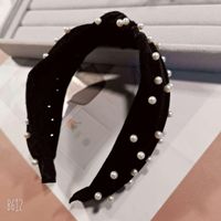 Grenz Überschreiten Der Heißer Verkauf Einfache Genagelte Perlen Samt Geknotete Stirnband Europäische Und Amerikanische Retro-schleifen Stirnband Haarschmuck 2021 main image 9