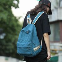 Japanese Vintage Sense Old Retro Solid Color Backpack Nhhx158022 main image 4