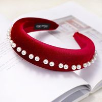 Fashion Gold Velvet Sponge Nail Pearl Headband Nhdm157867 sku image 2