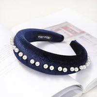 Fashion Gold Velvet Sponge Nail Pearl Headband Nhdm157867 sku image 5