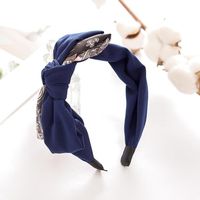 Simple Contrast Color Oversized Bow Headband Nhrh157891 sku image 2