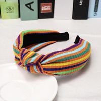New Striped Color Matching Knotted Headband Nhdm157901 sku image 4