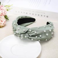 Nail Pearl Knotted Solid Color Sweet Fabric Headband Nhdm157912 sku image 2