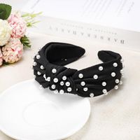 Nail Pearl Knotted Solid Color Sweet Fabric Headband Nhdm157912 sku image 3