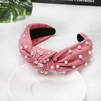 Nail Pearl Knotted Solid Color Sweet Fabric Headband Nhdm157912 sku image 4