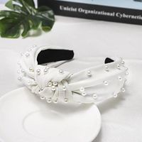 Nail Pearl Knotted Solid Color Sweet Fabric Headband Nhdm157912 sku image 5