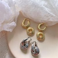 Womens Double Ring Plating Alloy Earrings Nhyq158184 main image 2