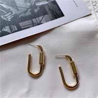 Korean Minimalist Cold Wind Metal Irregular Earrings Nhyq158233 main image 5
