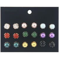 Europe And America Colorful Pearl Combination Alloy Earrings Set Nhsd158248 main image 3