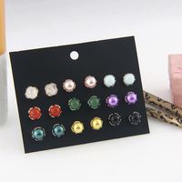Europe And America Colorful Pearl Combination Alloy Earrings Set Nhsd158248 main image 4